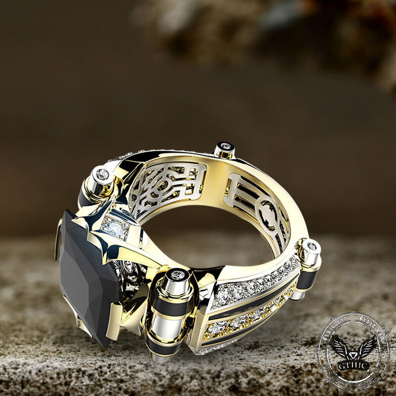 Electroplated Diamond-Set Brass Engagement Ring