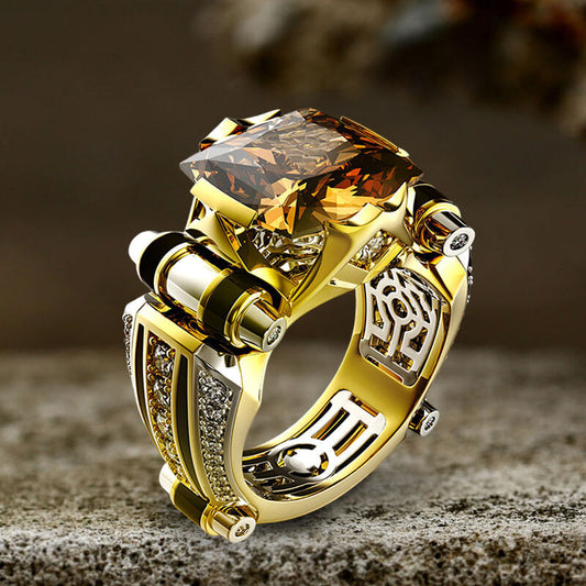 Electroplated Diamond-Set Brass Engagement Ring