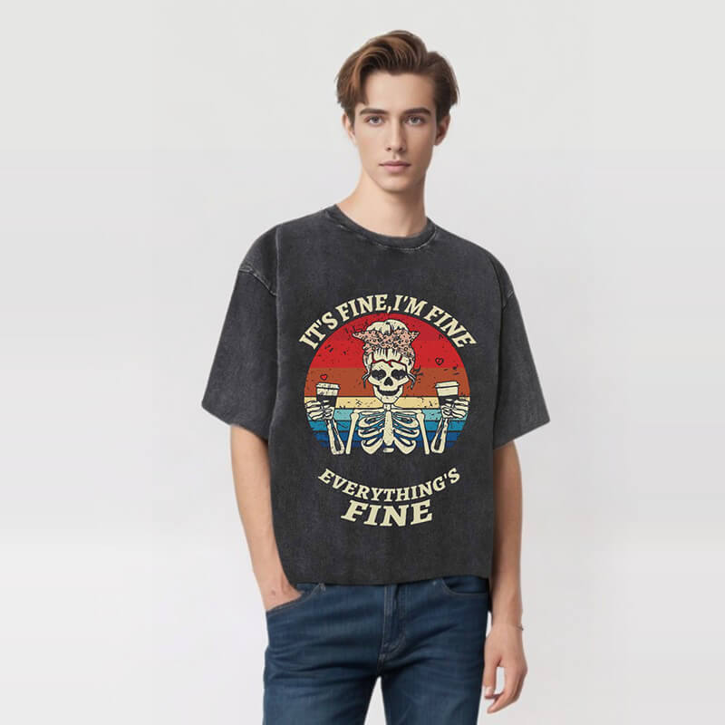 Everything Is Fine Skull T-shirt