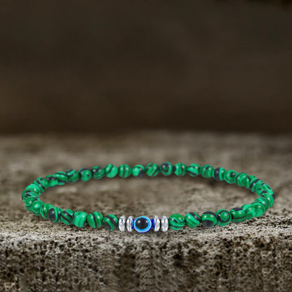 Evil Eye Natural Stone Beaded Bracelet