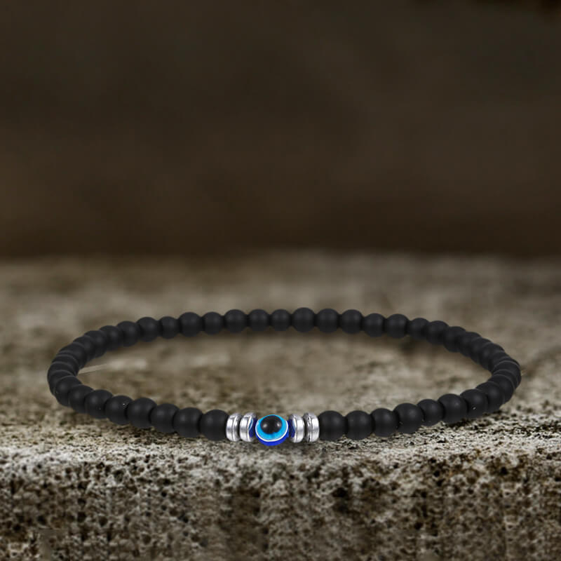 Evil Eye Natural Stone Beaded Bracelet