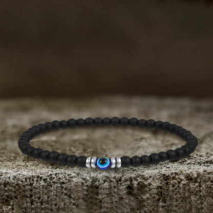 Evil Eye Natural Stone Beaded Bracelet