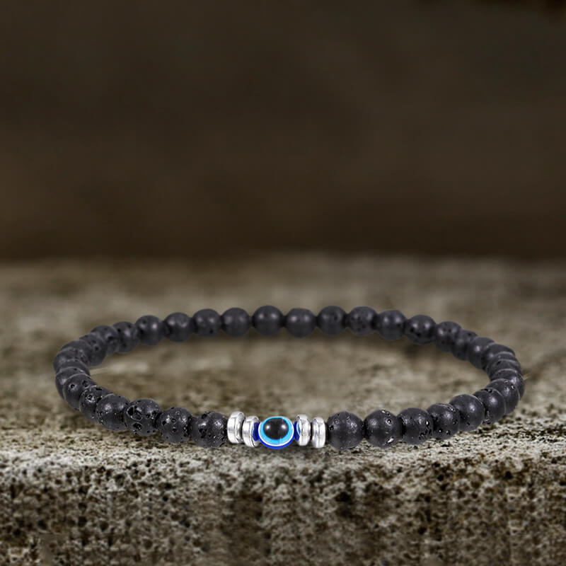 Evil Eye Natural Stone Beaded Bracelet