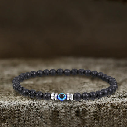 Evil Eye Natural Stone Beaded Bracelet