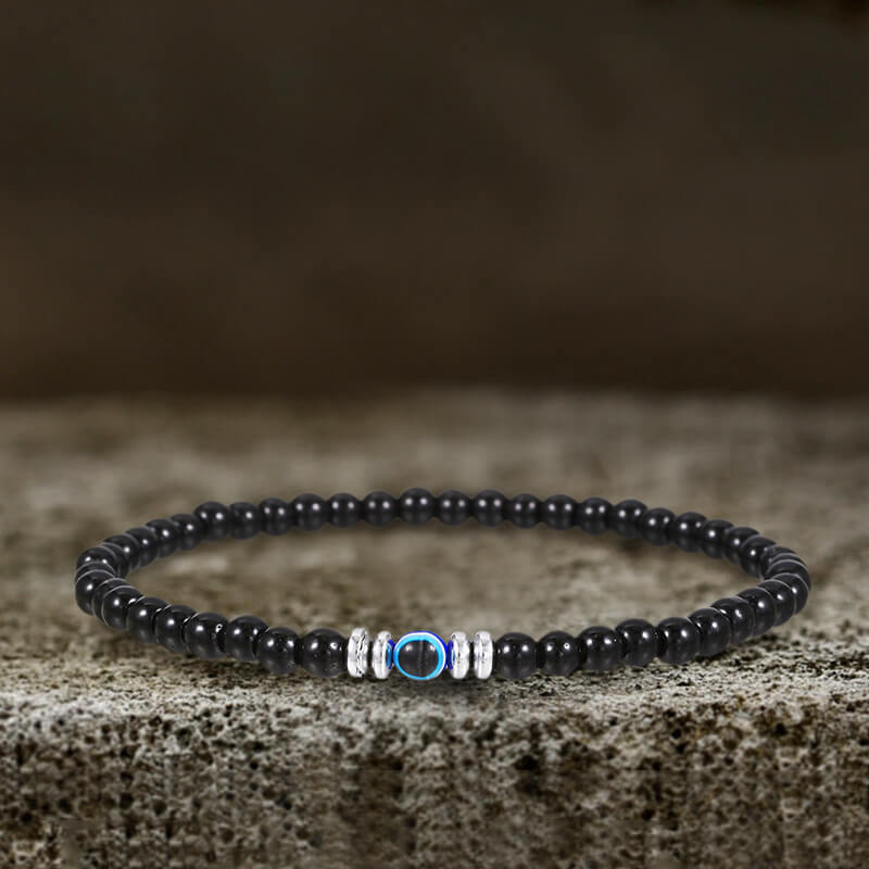 Evil Eye Natural Stone Beaded Bracelet