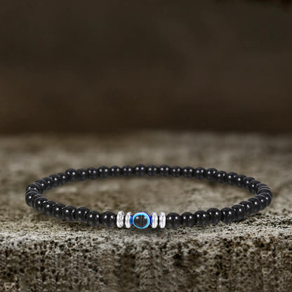 Evil Eye Natural Stone Beaded Bracelet