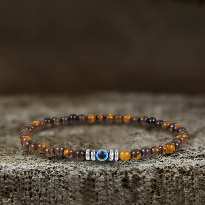 Evil Eye Natural Stone Beaded Bracelet