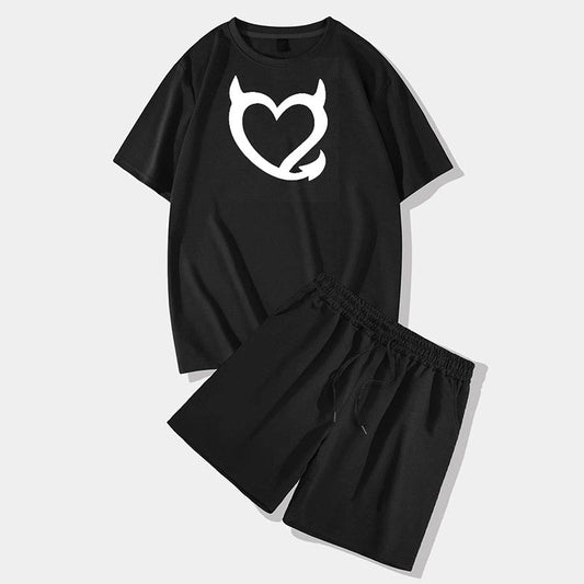 Evil Heart Short Sleeve T-shirt and Shorts Set