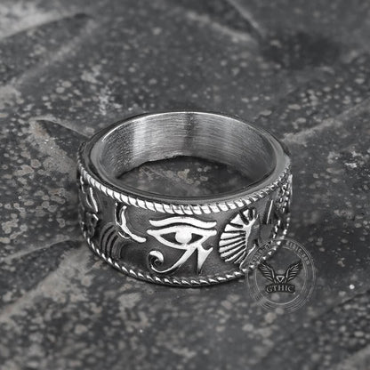Eye of Ra Stainless Steel Signet Ring