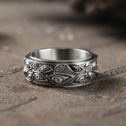 Eye of Providence Stainless Steel Spinner Ring