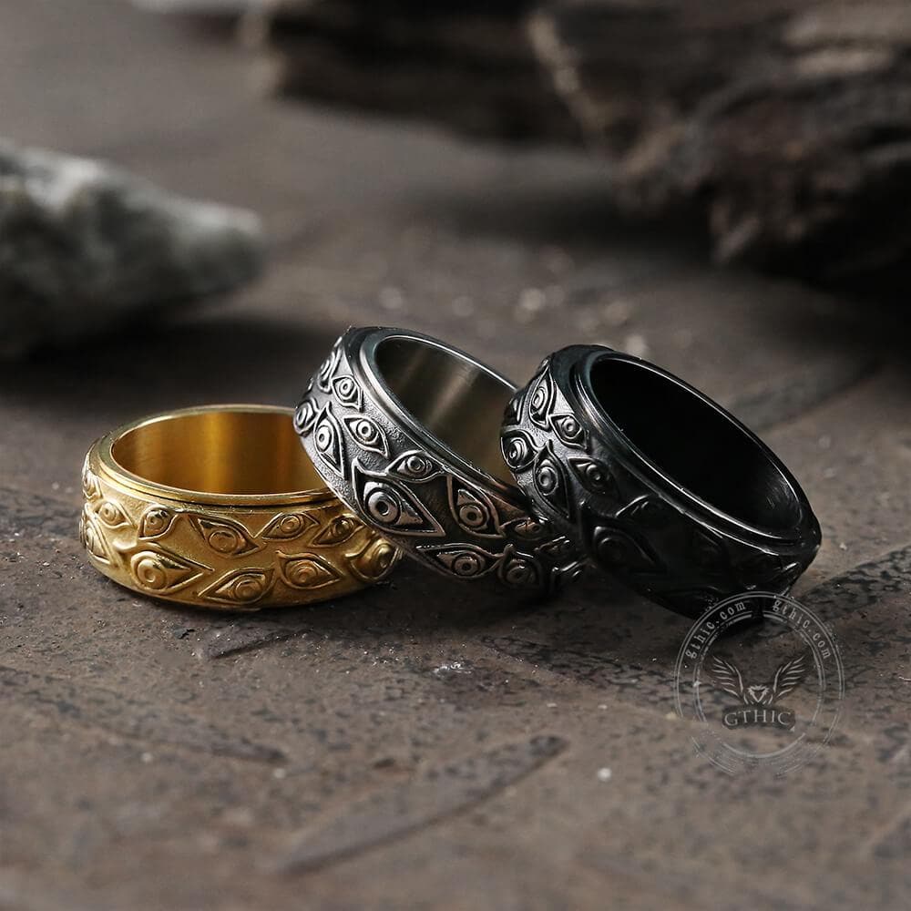 Eye of Providence Stainless Steel Spinner Ring