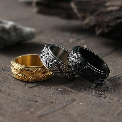 Eye of Providence Stainless Steel Spinner Ring