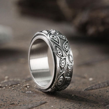 Eye of Providence Stainless Steel Spinner Ring