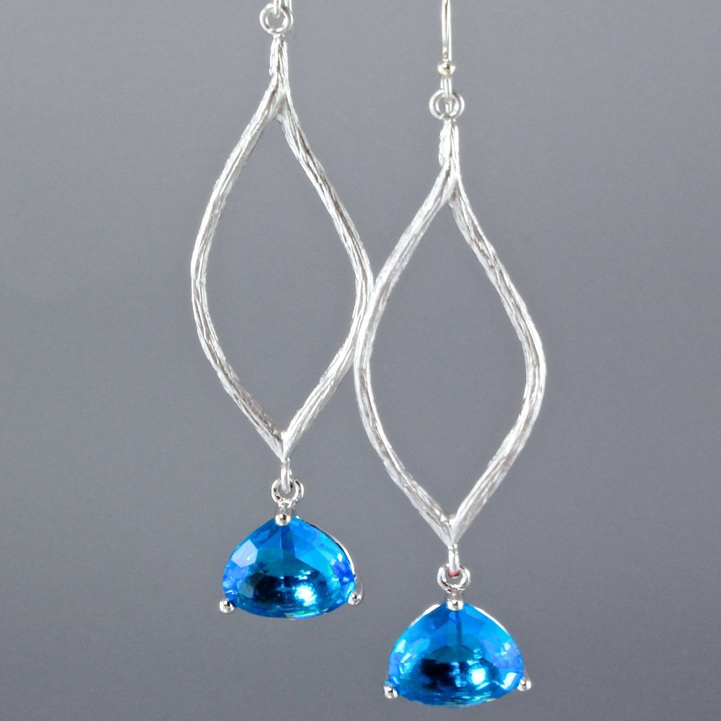 Ondine - Blue Cubic Zirconia Earrings - Available in Gold and Silver