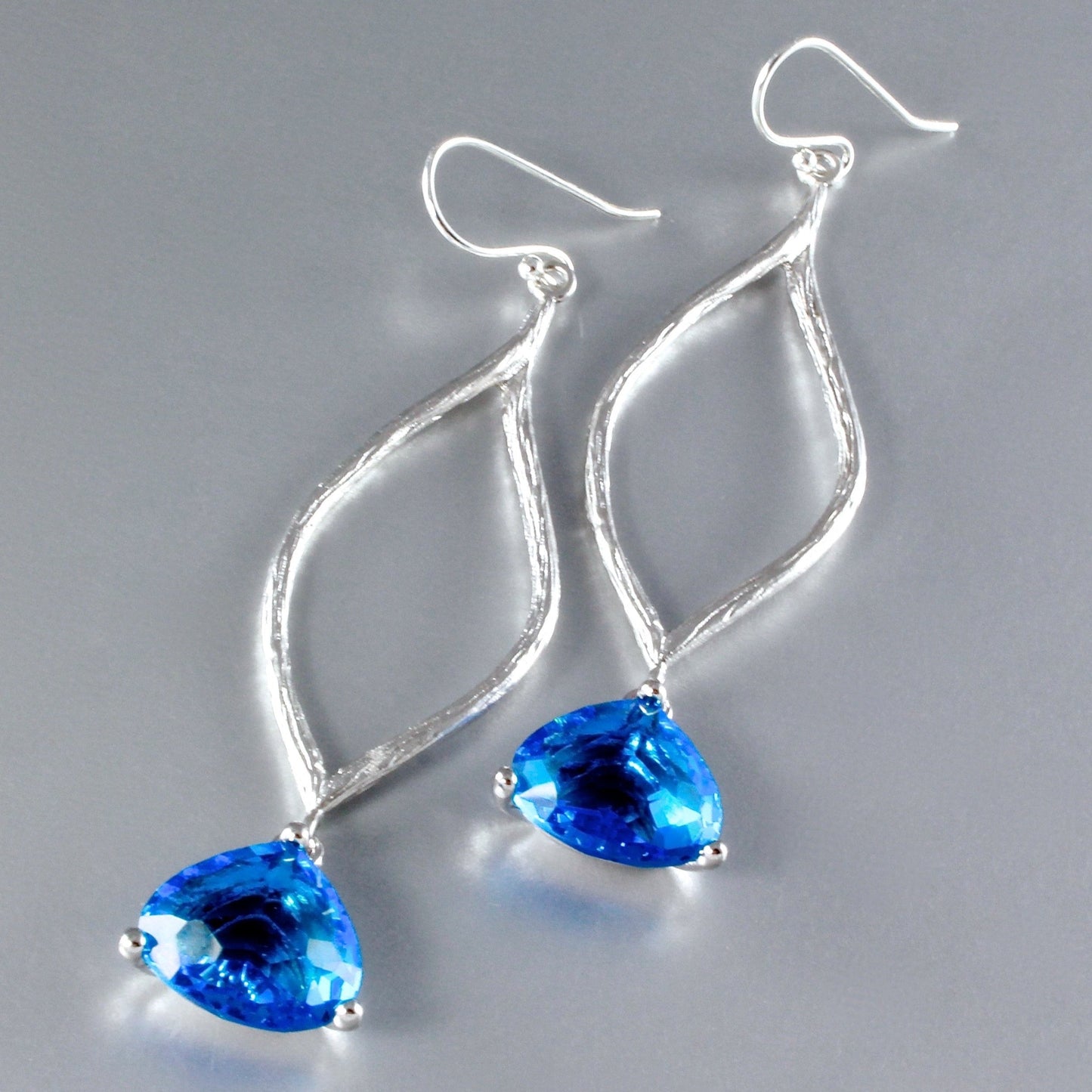 Ondine - Blue Cubic Zirconia Earrings - Available in Gold and Silver