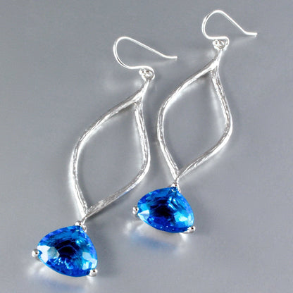 Ondine - Blue Cubic Zirconia Earrings - Available in Gold and Silver