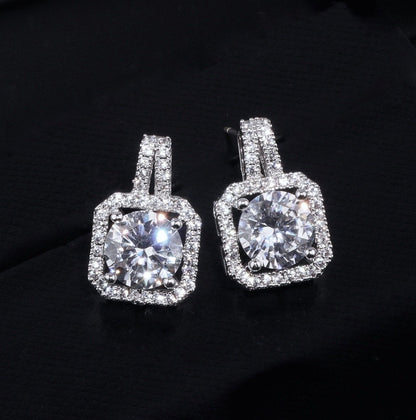 Gio - Sterling Silver CZ Bridal Necklace and Earrings Set