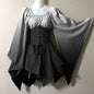 Fairy Trumpet Sleeve Gradient Handkerchief Dress