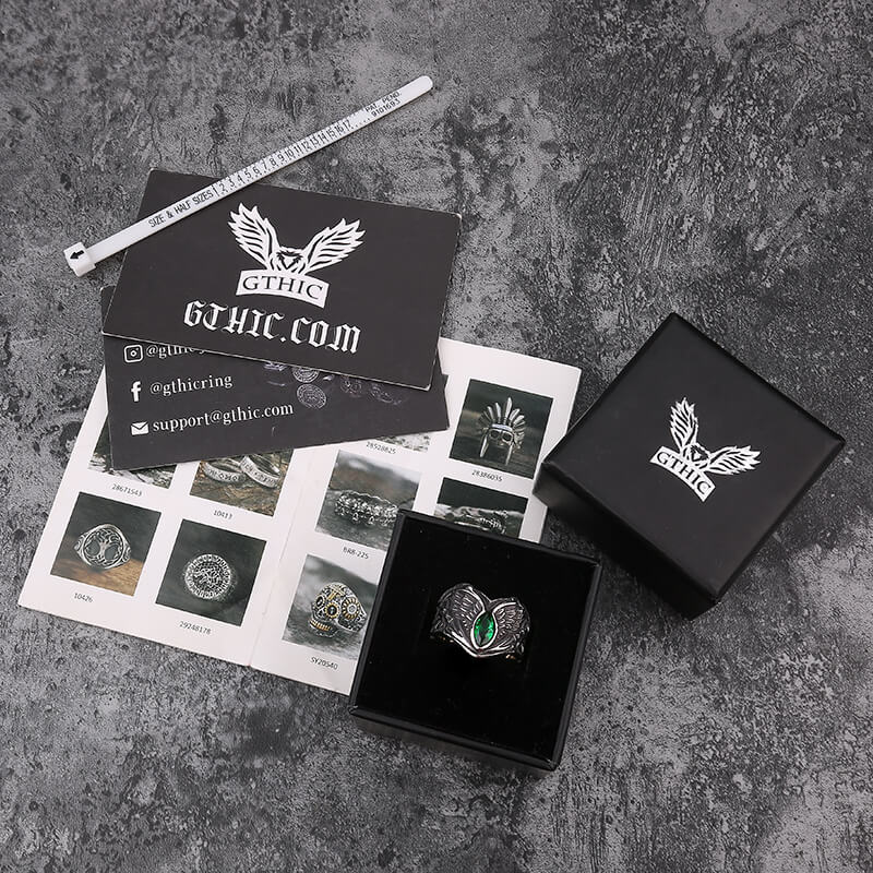 Fallen Angel Wing Demon Eye Stainless Steel Ring