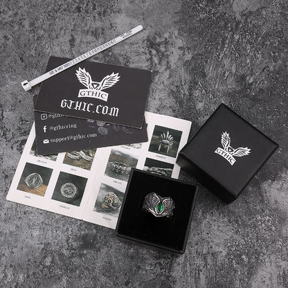 Fallen Angel Wing Demon Eye Stainless Steel Ring