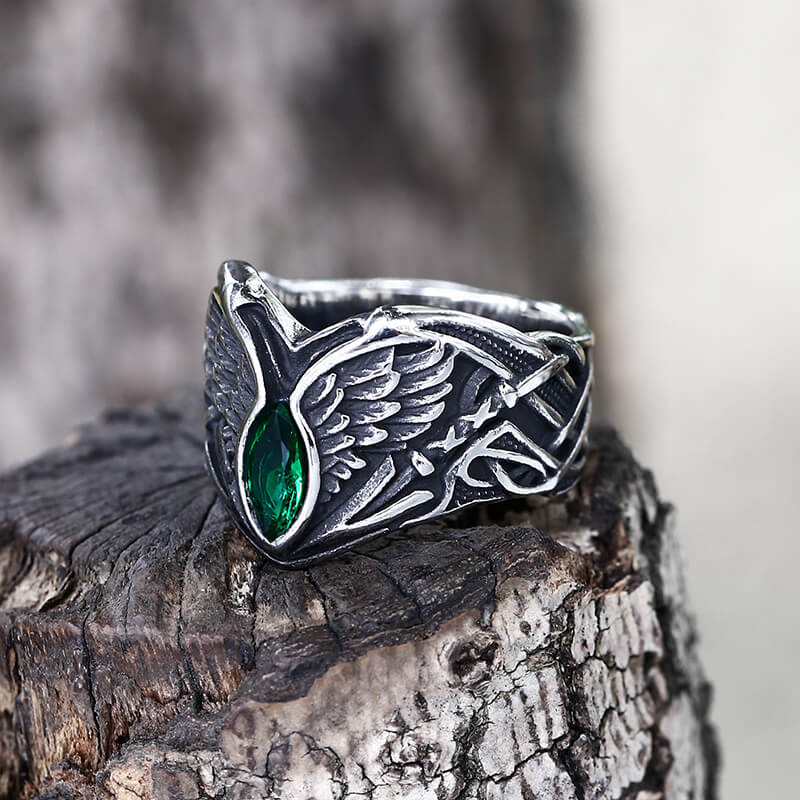 Fallen Angel Wing Demon Eye Stainless Steel Ring