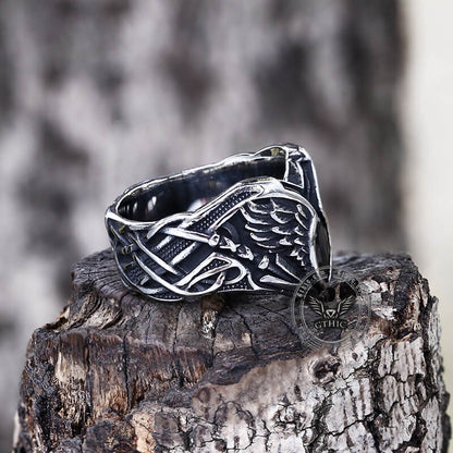 Fallen Angel Wing Demon Eye Stainless Steel Ring