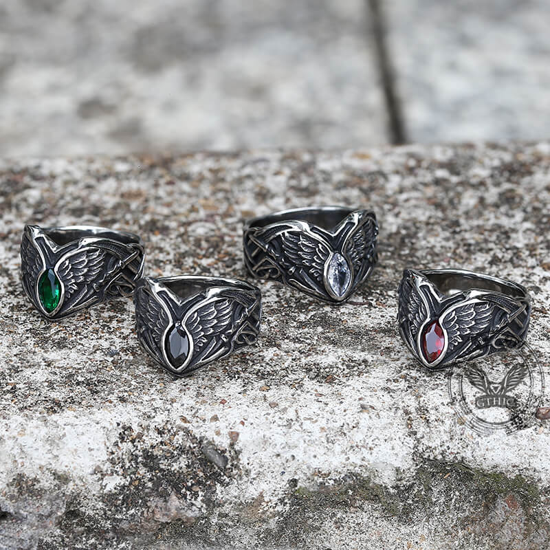 Fallen Angel Wing Demon Eye Stainless Steel Ring