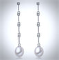 "Michaela" - Pearl and Cubic Zirconia Bridal Earrings - Available in Silver and Yellow Gold