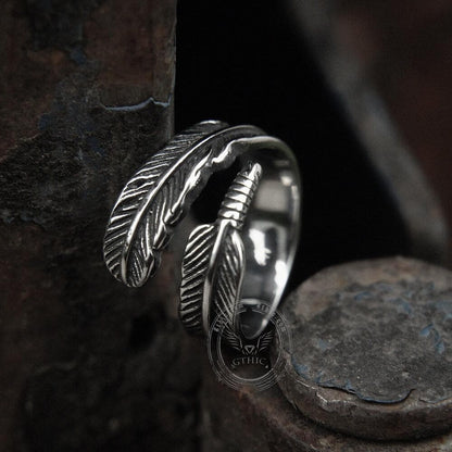 Feather Stainless Steel Ring