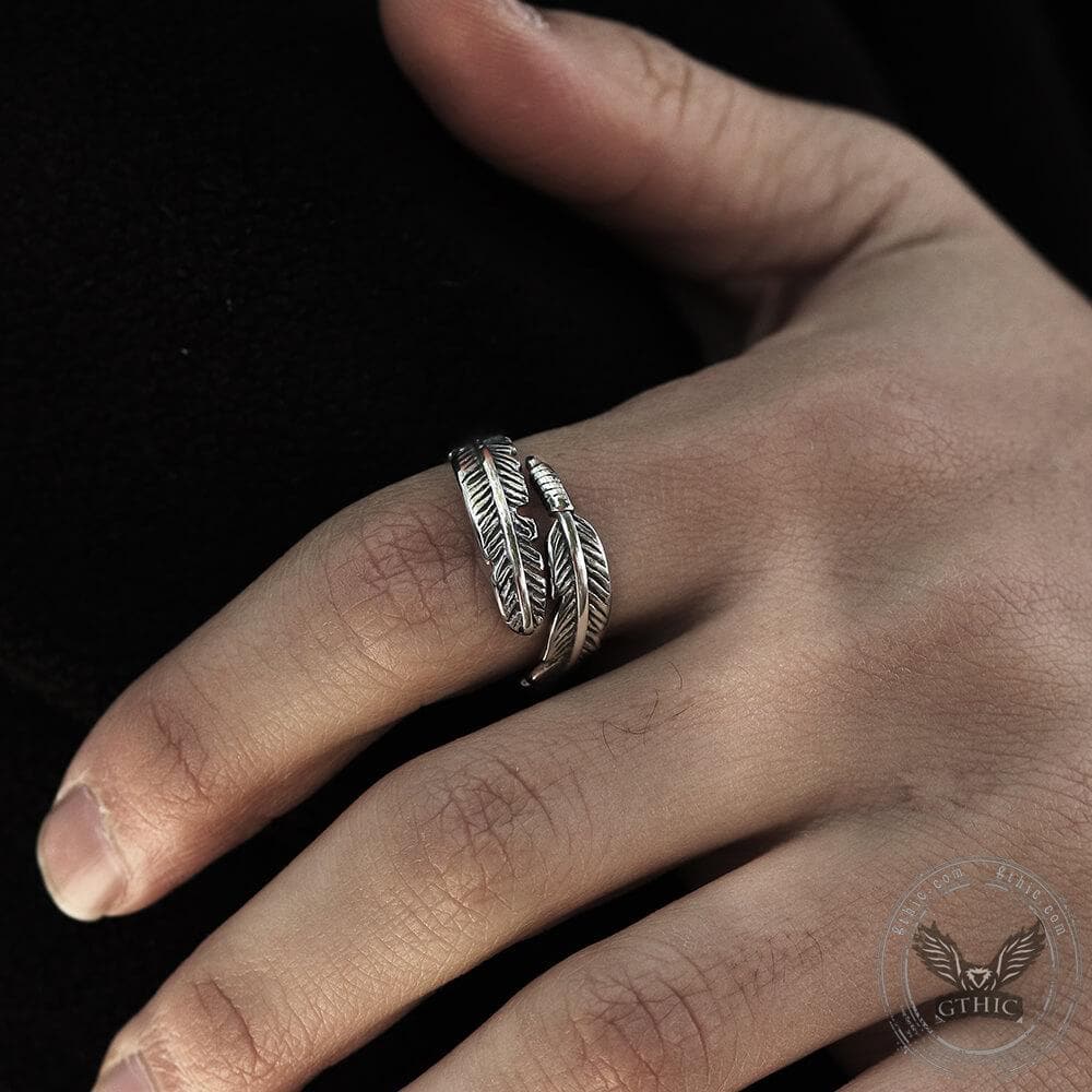 Feather Stainless Steel Ring