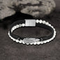 Feather Tiger’s Eye Leather Beaded Bracelet