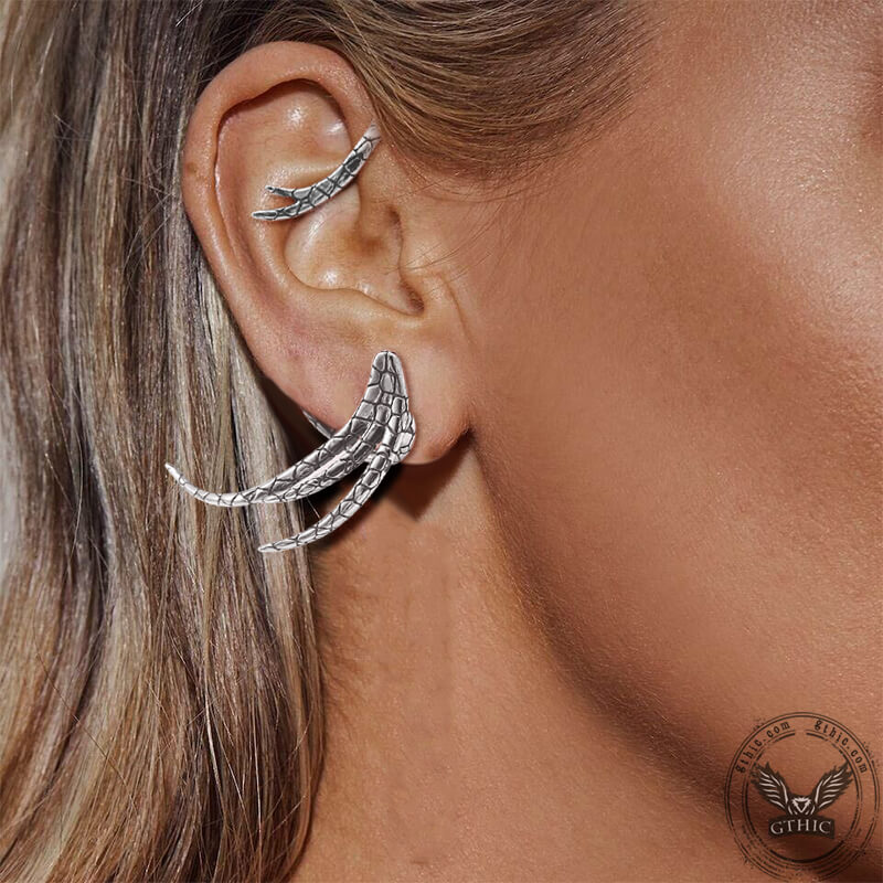 Feather Wing Stainless Steel Ear Cuff