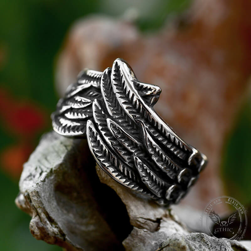 Feather Wings Stainless Steel Ring