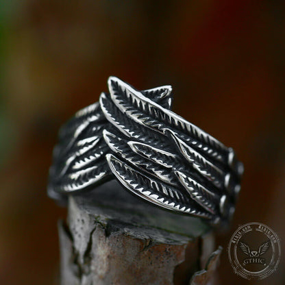 Feather Wings Stainless Steel Ring