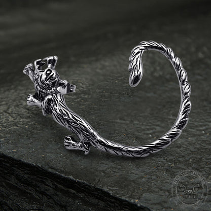 Ferocious Wolf Stainless Steel Stud Earrings