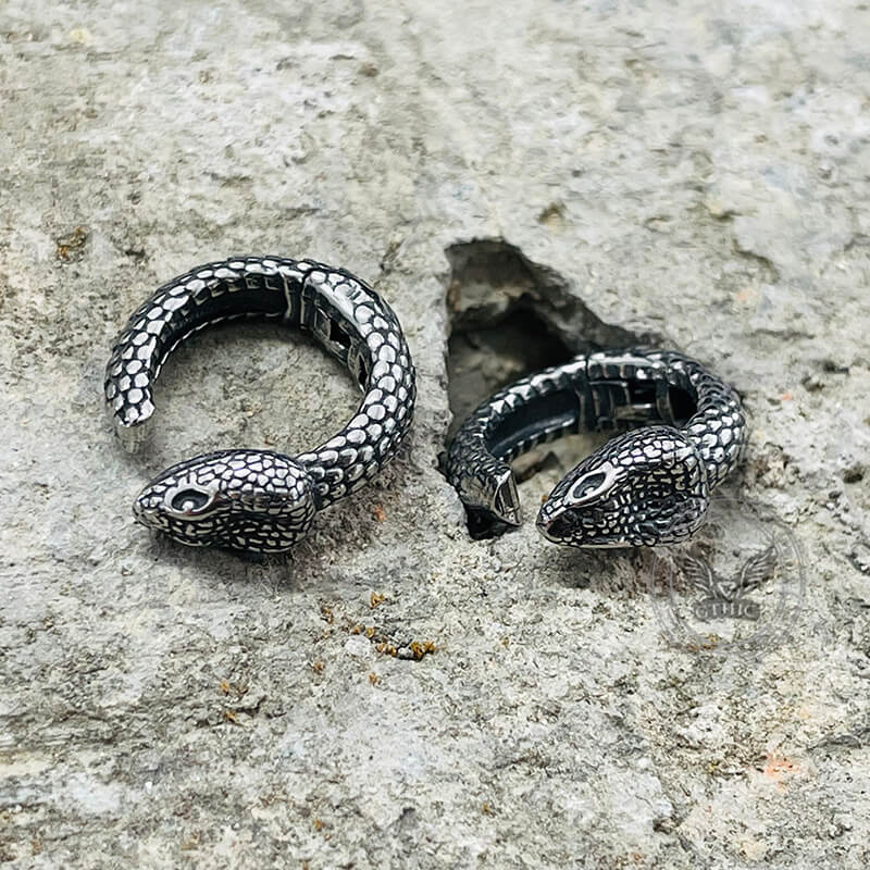 Fierce Snake Stainless Steel Ear Cuffs