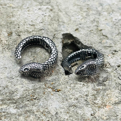 Fierce Snake Stainless Steel Ear Cuffs