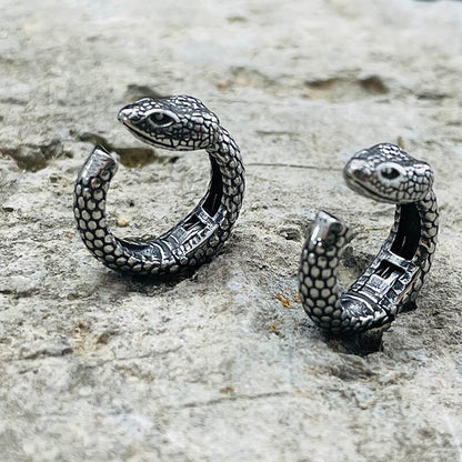Fierce Snake Stainless Steel Ear Cuffs