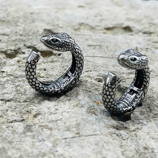 Fierce Snake Stainless Steel Ear Cuffs
