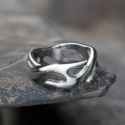 Flame Pattern Stainless Steel Ring