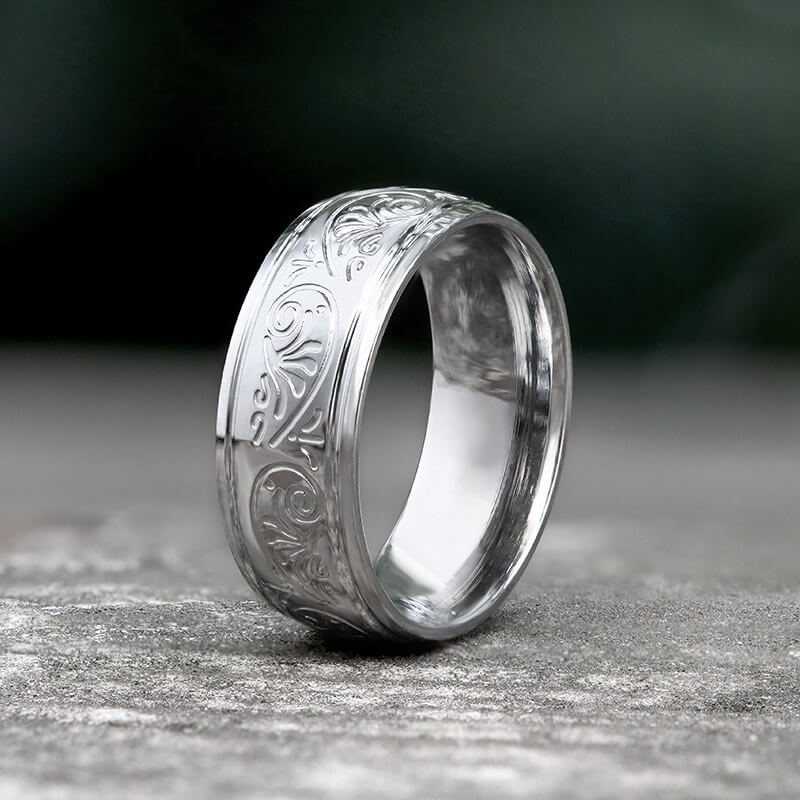 Floral Design Stainless Steel Ring