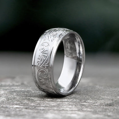 Floral Design Stainless Steel Ring