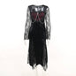 Floral Pattern Polyester Gothic Cheongsam Dress