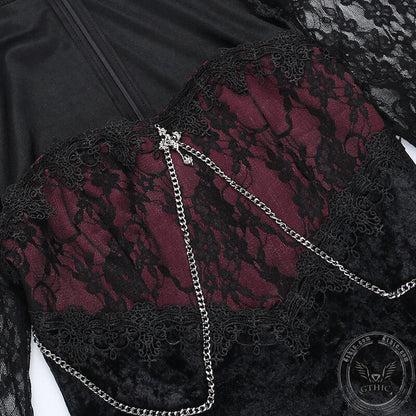 Floral Pattern Polyester Gothic Cheongsam Dress