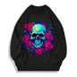 Floral Skull Cotton Emo Sweatshirt