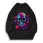 Floral Skull Cotton Emo Sweatshirt