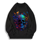 Floral Skull Cotton Emo Sweatshirt