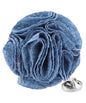 Vittorio Vico Unisex Solid Seersucker Flower Lapel Pin