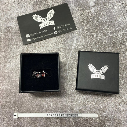 Flower Shape Alloy Adjustable Gothic Ring