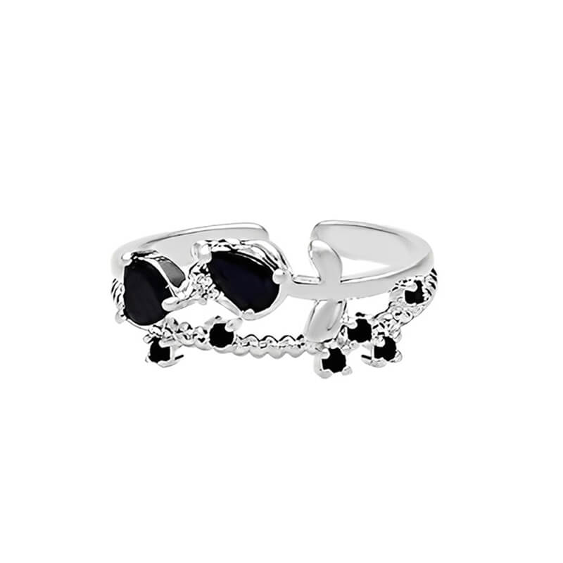 Flower Shape Alloy Adjustable Gothic Ring